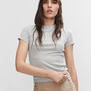 MANGO | NWT - GREY GOING OUT PARTY TOP WITH GLITTER SPARKLE THREAD | SIZE L
